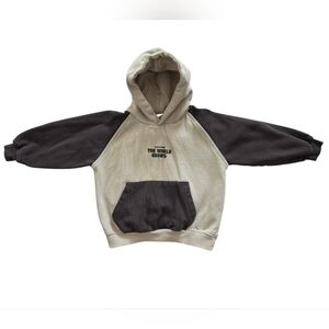 Zara Kids "The World Grows" Graphic Pull-Over Hoodie - Size 6